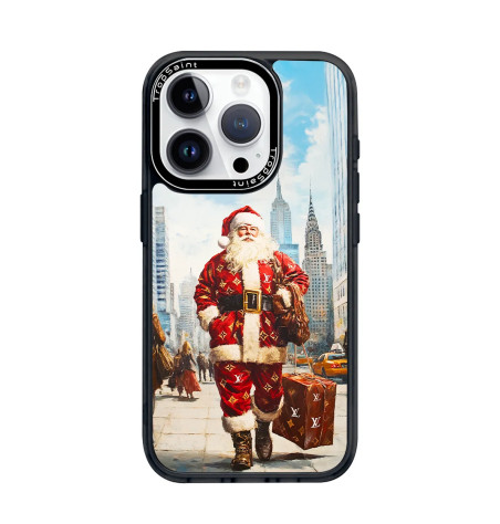 Coque sur mesure pour iPhone 16 15 14 pro Max Père Noël New York Louis Vuitton clothes and bag