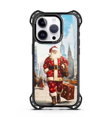 Coque sur mesure pour iPhone 16 15 14 pro Max Père Noël New York Louis Vuitton clothes and bag