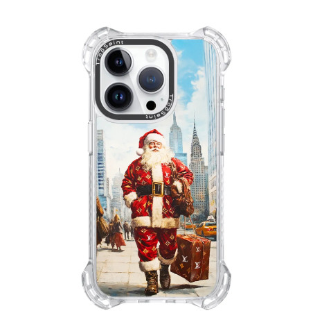 Coque sur mesure pour iPhone 16 15 14 pro Max Père Noël New York Louis Vuitton clothes and bag
