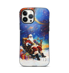 Coque sur mesure pour iPhone 16 15 14 pro Max Père Noël calèche Louis Vuitton et cadeaux de luxe 2