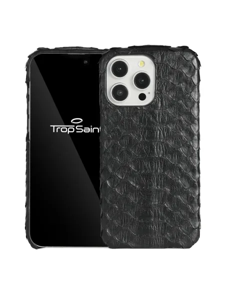 Handmade Black Python Case with MagSafe – Luxury & Protection | Trop Saint