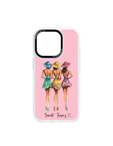 Coque Personnalisée Trop Saint pour iPhone 14 15 16 Pro Max Trois filles