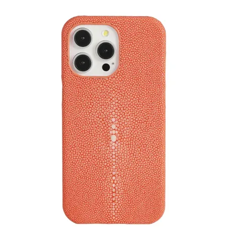 Coque Orange en Galuchat pour iPhone | Trop Saint
