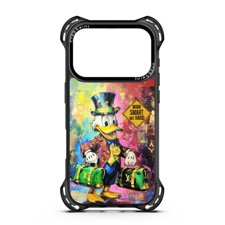 Personalised Case Trop Saint for iPhone 14 15 16 Pro 17 Max Donald Duck says Work Smarter Not Harder