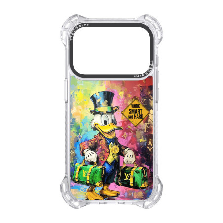 Coque personnalisée Trop Saint pour iPhone 14 15 16 17 Pro Max AIR Donald Duck Work Smarter Not Harder
