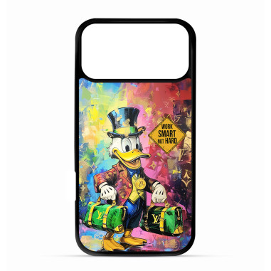 Coque personnalisée Trop Saint pour iPhone 14 15 16 17 Pro Max AIR Donald Duck Work Smarter Not Harder