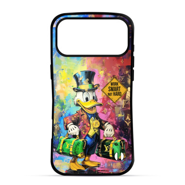 Personalised Case Trop Saint for iPhone 14 15 16 Pro 17 Max Donald Duck says Work Smarter Not Harder