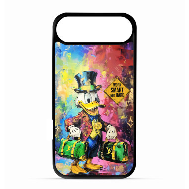 Personalised Case Trop Saint for iPhone 14 15 16 Pro 17 Max Donald Duck says Work Smarter Not Harder