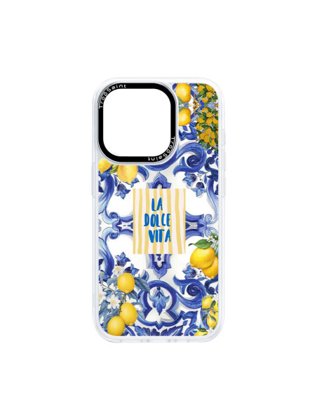 Personalised Case Trop Saint for iPhone 14 15 16 17 Pro Max AIR - Blue Lemons Dolce Vita