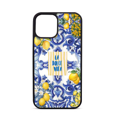 Personalised Case Trop Saint for iPhone 14 15 16 17 Pro Max AIR - Blue Lemons Dolce Vita