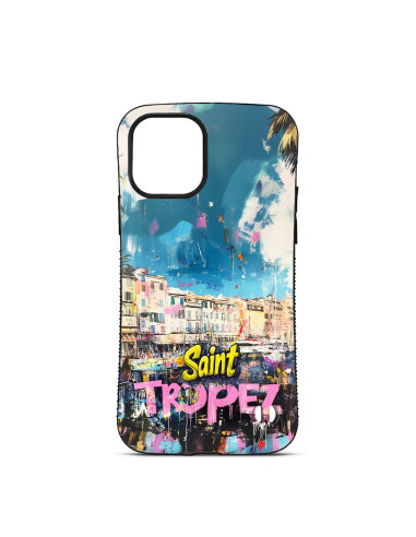 Back Cover Trop Saint for iPhone 14 15 16 17 Pro Max Air Bell Tower Saint Tropez art