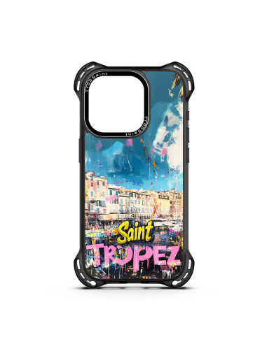 Coque Trop Saint Imprimée Personnalisee pour iPhone 14 15 16 17 Pro Max Air Clocher de Saint Tropez Art