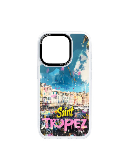 Back Cover Trop Saint for iPhone 14 15 16 17 Pro Max Air Bell Tower Saint Tropez art