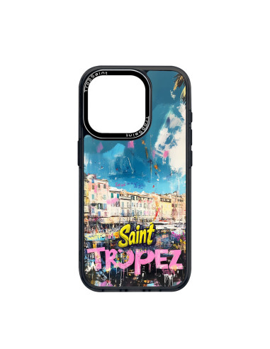 Coque Trop Saint Imprimée Personnalisee pour iPhone 14 15 16 17 Pro Max Air Clocher de Saint Tropez Art