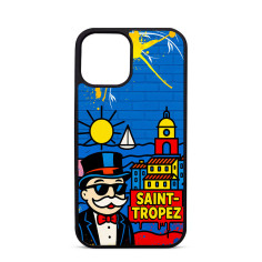 Coque Personnalisée Trop Saint pour iPhone-Mr Monopoly à Saint Tropez
