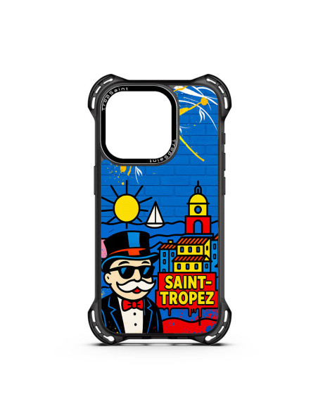 Personalised Case Trop Saint for iPhone 14 15 16 17 Pro Max Air Mr Monopoly in Saint Tropez