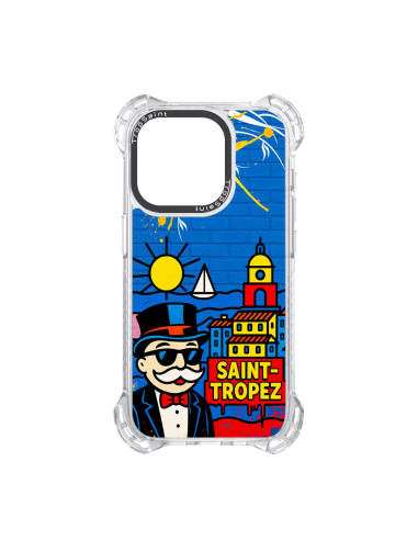 Personalised Case Trop Saint for iPhone 14 15 16 17 Pro Max Air Mr Monopoly in Saint Tropez
