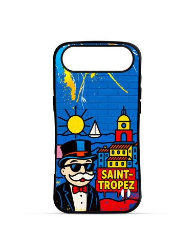 Personalised Case Trop Saint for iPhone 14 15 16 17 Pro Max Air Mr Monopoly in Saint Tropez