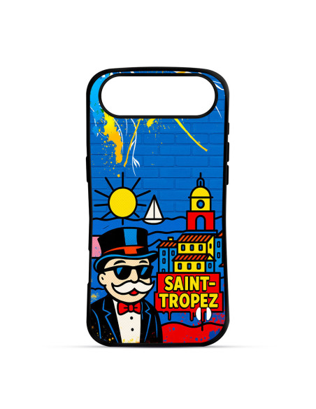 Personalised Case Trop Saint for iPhone 14 15 16 17 Pro Max Air Mr Monopoly in Saint Tropez