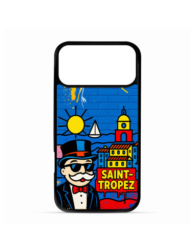 Personalised Case Trop Saint for iPhone 14 15 16 17 Pro Max Air Mr Monopoly in Saint Tropez