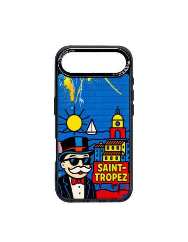 Personalised Case Trop Saint for iPhone 14 15 16 17 Pro Max Air Mr Monopoly in Saint Tropez