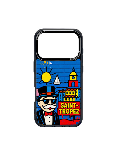 Personalised Case Trop Saint for iPhone 14 15 16 17 Pro Max Air Mr Monopoly in Saint Tropez