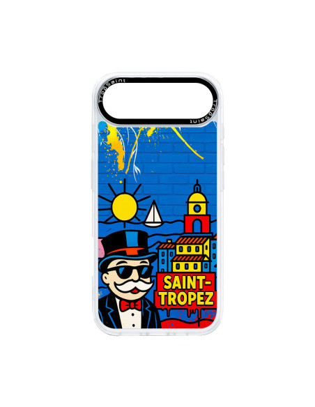 Personalised Case Trop Saint for iPhone 14 15 16 17 Pro Max Air Mr Monopoly in Saint Tropez