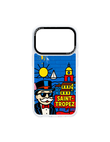 Coque Personnalisée Trop Saint pour iPhone-Mr Monopoly à Saint Tropez