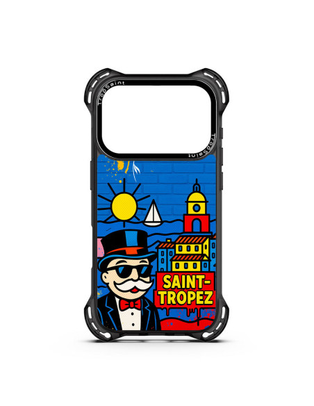 Coque Personnalisée Trop Saint pour iPhone-Mr Monopoly à Saint Tropez