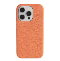 Orange Litchi-Grain Leather MagSafe iPhone Case 2