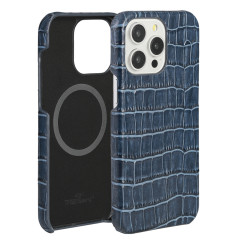 Coque Bleu Cuir Embossé Phone 16 17 pro Max Air | Trop Saint