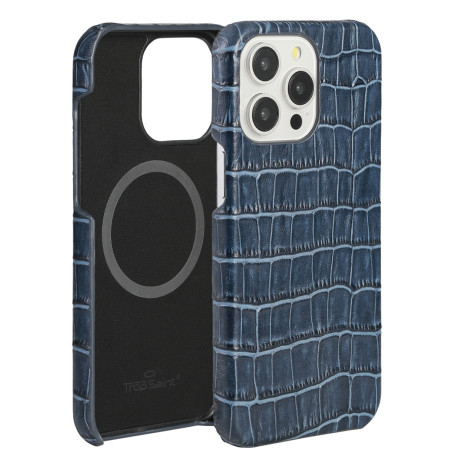 Coque Bleu Cuir Embossé Phone 16 17 pro Max Air | Trop Saint