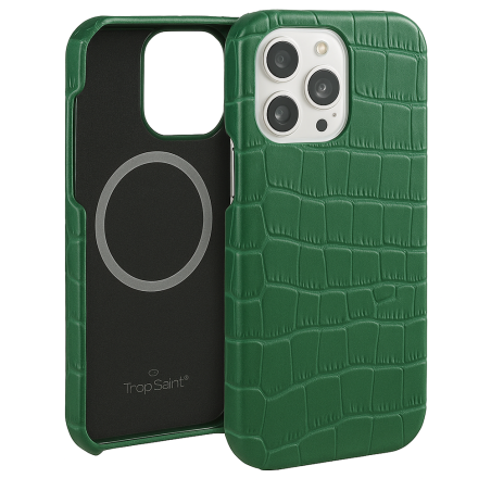 Green Leather Case iPhone 16 Pro Max 17 Air| Trop Saint