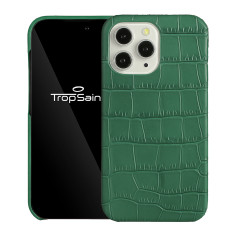 Coque Verte Cuir Embossé Phone 16 17 pro Max Air | Trop Saint 2