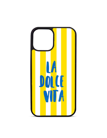 Coque Trop Saint Imprimée pour iPhone 12 13 14 15 16 17 18 Pro Max Air, Dolce Vita Jaune