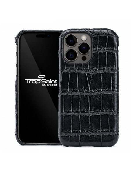 Coque Cuir Crocodile Aligator iPhone 15 16 17 18 Pro Max Himalayan